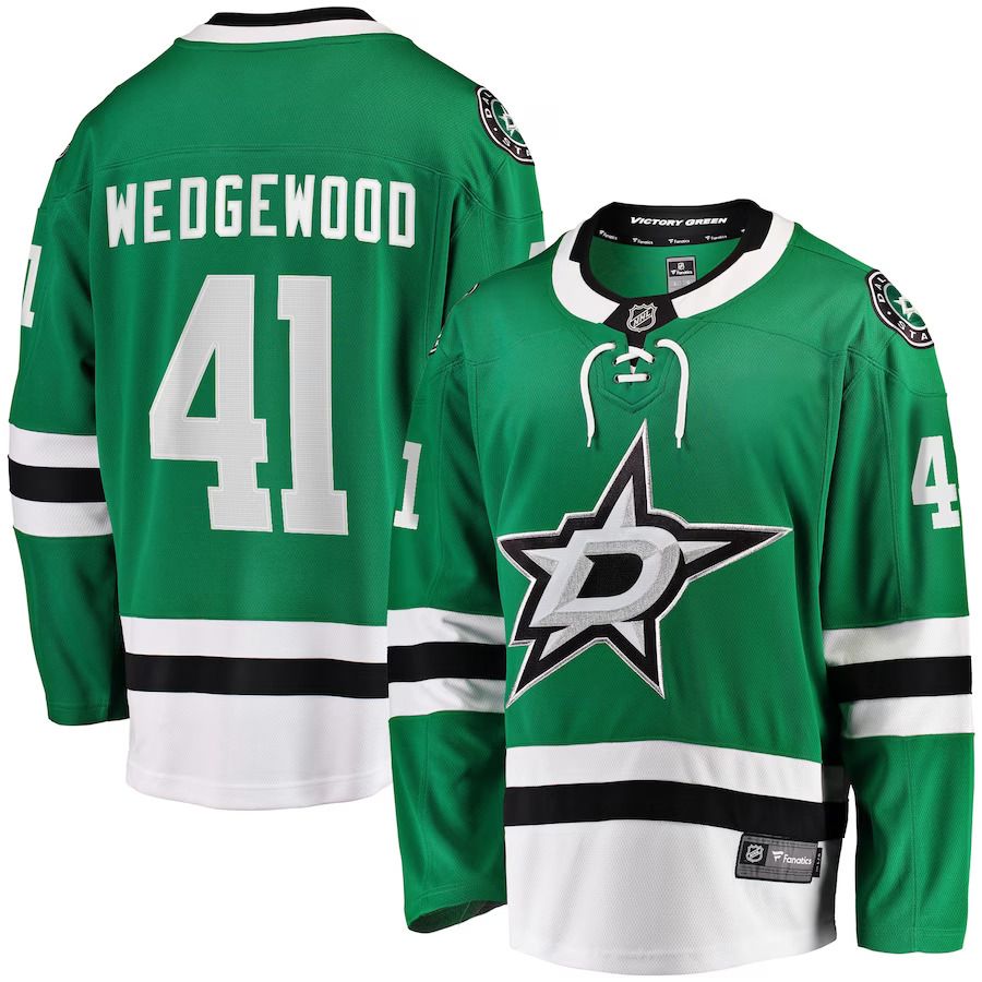 Men Dallas Stars 41 Scott Wedgewood Fanatics Branded Kelly Green Home Breakaway Player NHL Jersey